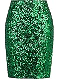 Vijiv Women's Sequin Midi Pencil Skirt | High Waist Sparkle Skirt With Side Slit For Party & Cocktail