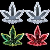 Patelai 2 Pieces Maple Leaf Silicone Resin Mold, Large Leaf Tray Casting Mold for DIY Coasters, Soap Dish, Home Decoration, Thanksgiving Fall Decoration