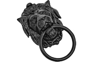SaKeGa Authentic Vintage Lion Head Door & Gate Knocker Handle Pull Door Accessories Home Décor Antique Lion Door Ring Pull Handle with Mounting Screws for Door, Cabinet, Outdoor, Drawer Dresser