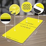 Karma Fitness Large Exercise Mat 183x80x10mm TPE Yellow Carry Bag view 2