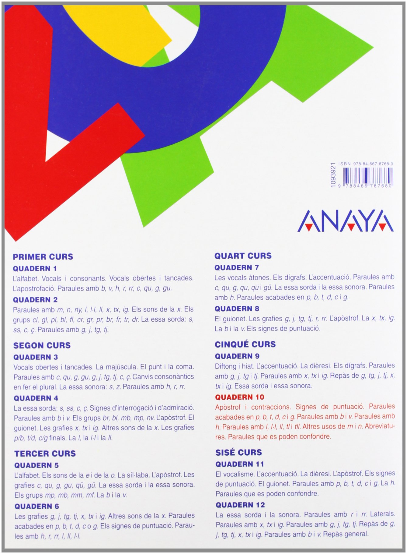 Quadern D Ortografia 10 Valencian Edition Anaya Educacion Amazon Com Books