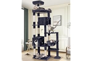 Globlazer Giant Cat Tree, 83 inch Cat Tree for Indoor Cats Large Adult, XXL Cat Tower with 9 Scratching Posts for 20lb+ Heavy Duty Large Adult Cats, F83, Dark Grey
