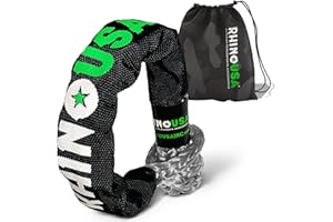 Rhino USA Synthetic Soft Shackle Rope (1-Pack) - 1/2 Inch x 22 Inch (44,050lb Min Break Strength) Offroad Soft Shackle Recove
