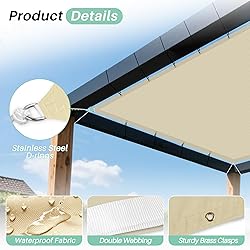 SunnyRoyal 10'x14' Waterproof Sun Shade Sail