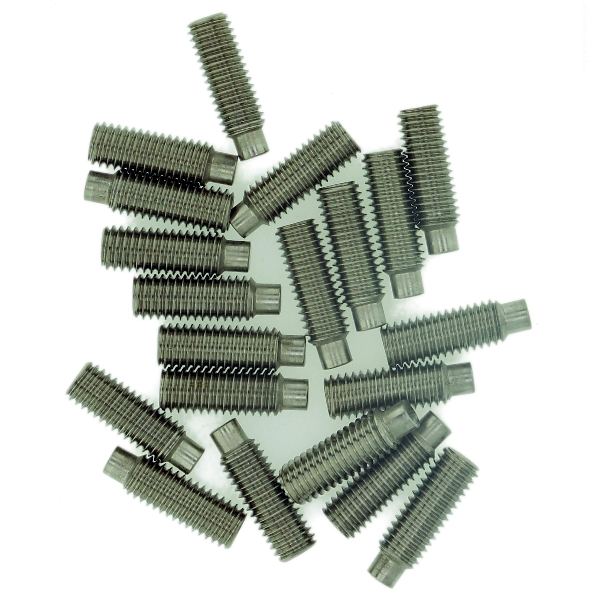 M4 (4mm x 10mm) Hex Socket Grub Screw (Dog Point) - Stainless Steel (A2) (Pack of 20)
