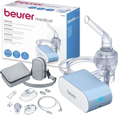 Beurer IH60UK Portable Nebuliser Quiet Inhaler for Adults Children Storage Bag
