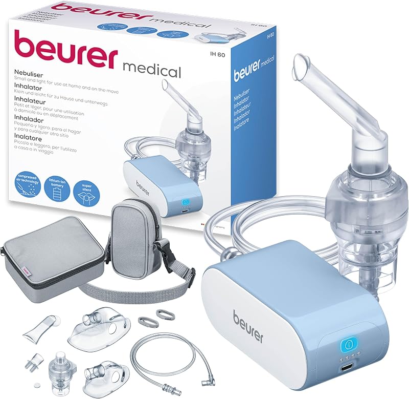 Beurer IH60UK Portable Nebuliser Quiet Inhaler for Adults Children Storage Bag