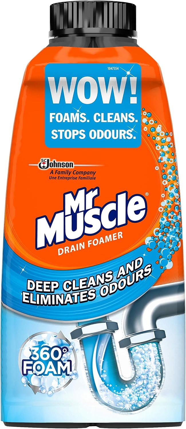 Mr Muscle Drain Foamer (500 ml) Drain Cleaning Foam to Unblock & Eliminate Odour, White, Pack of 1 (500 ml) - Image 3