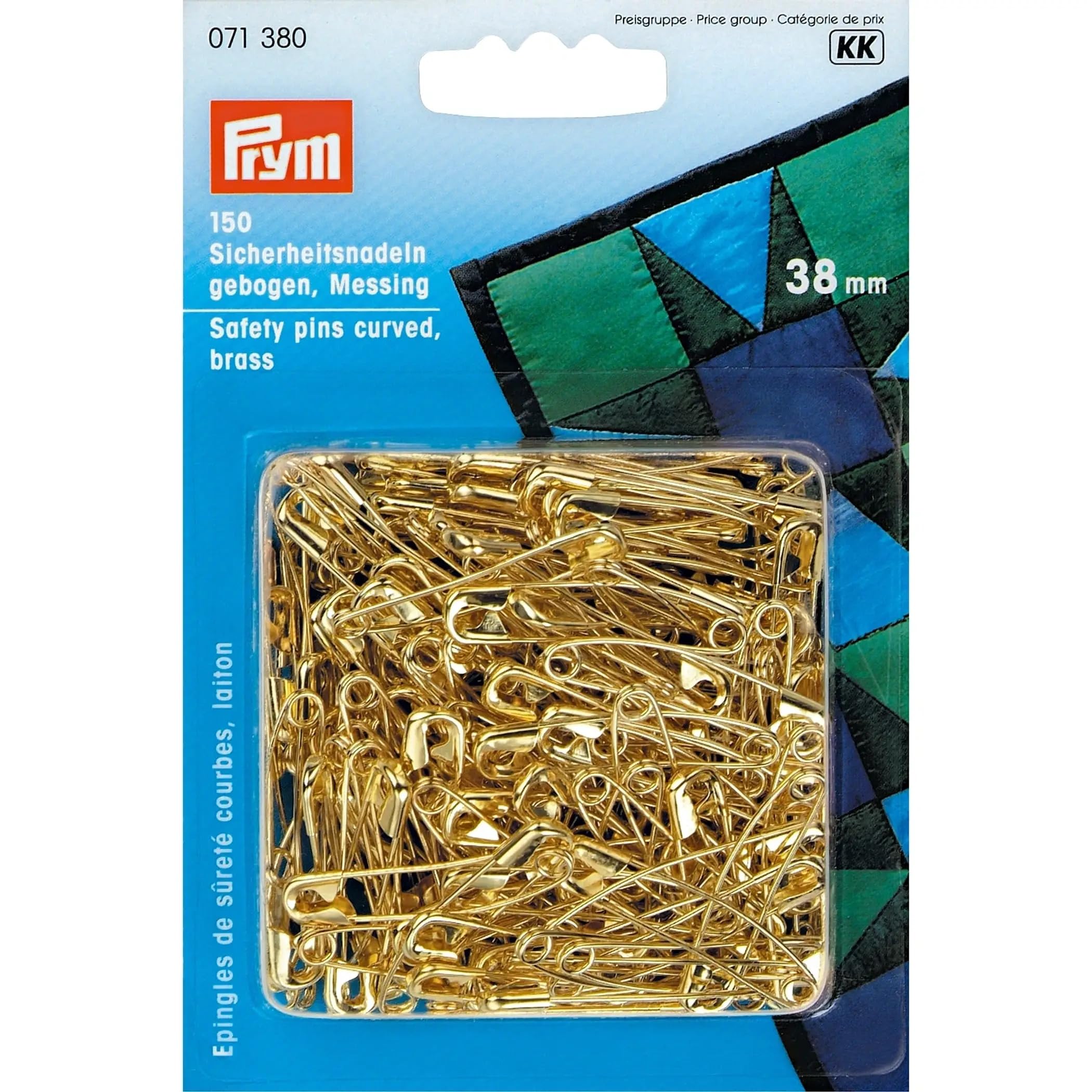 Prym 38 mm Safety Pins Curved with Coil Brass