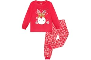GRPSKCOS Kids Christmas Pajamas Toddler Kids Sleepwear Boys Girls Santa Claus Pajamas Winter Nightwear 2-12 Years