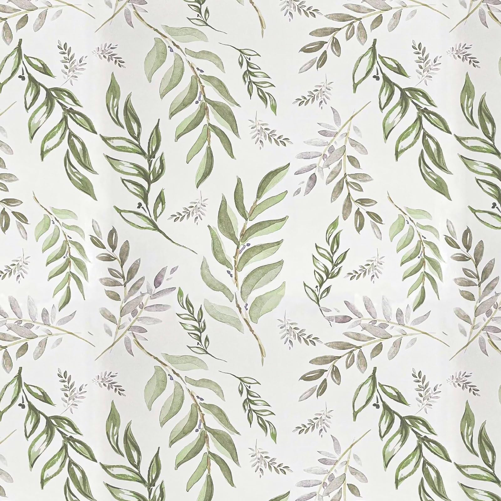 Betinyar Green Leaf Wallpaper Peel and Stick 17.5" x 393", Leaf Wallpaper Sticks Waterproof Vintage Floral Contact Paper for Bedroom Cabinet