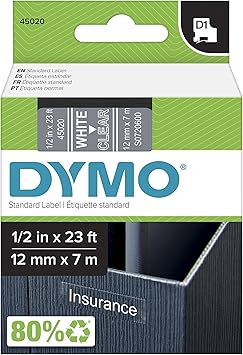dymo label maker tape clear