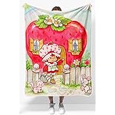 Jay Franco Kids Plush Throw Blanket – Soft & Comfy Throw for Couch or Bed – Cozy Home Décor for Living Room & Bedroom, Multi - Strawberry Shortcake, 40x50 - Travel Blanket
