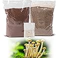 Mushroom Substrate - Dry 1.1lbs Coco Coir & 1.1lbs Vermiculite & 0.22lb Gypsum, CVG Mix Kit for Mushroom Growing, Produces 10 Pounds of Premium Substrate Manure