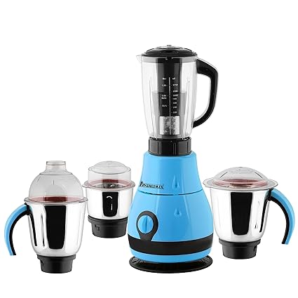 ANJALIMIX Juicer Mixer Grinder DESIGNO 1000 WATTS With 4 Jars (Blue & Black), DRY, WET, CHUTNEY, FILTER JUICER