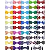 Vabean 48 Pcs Bow Ties Bulk Elegant Pre Tied Bow Ties Formal Tuxedo Bowties Set with Adjustable Neck Band for Men