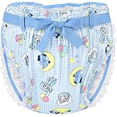 Littleforbig Silky Adult Ribbon Omutsu Diaper Wrap Cover Washable Adjustable Reusable Waterproof - Little Blue L