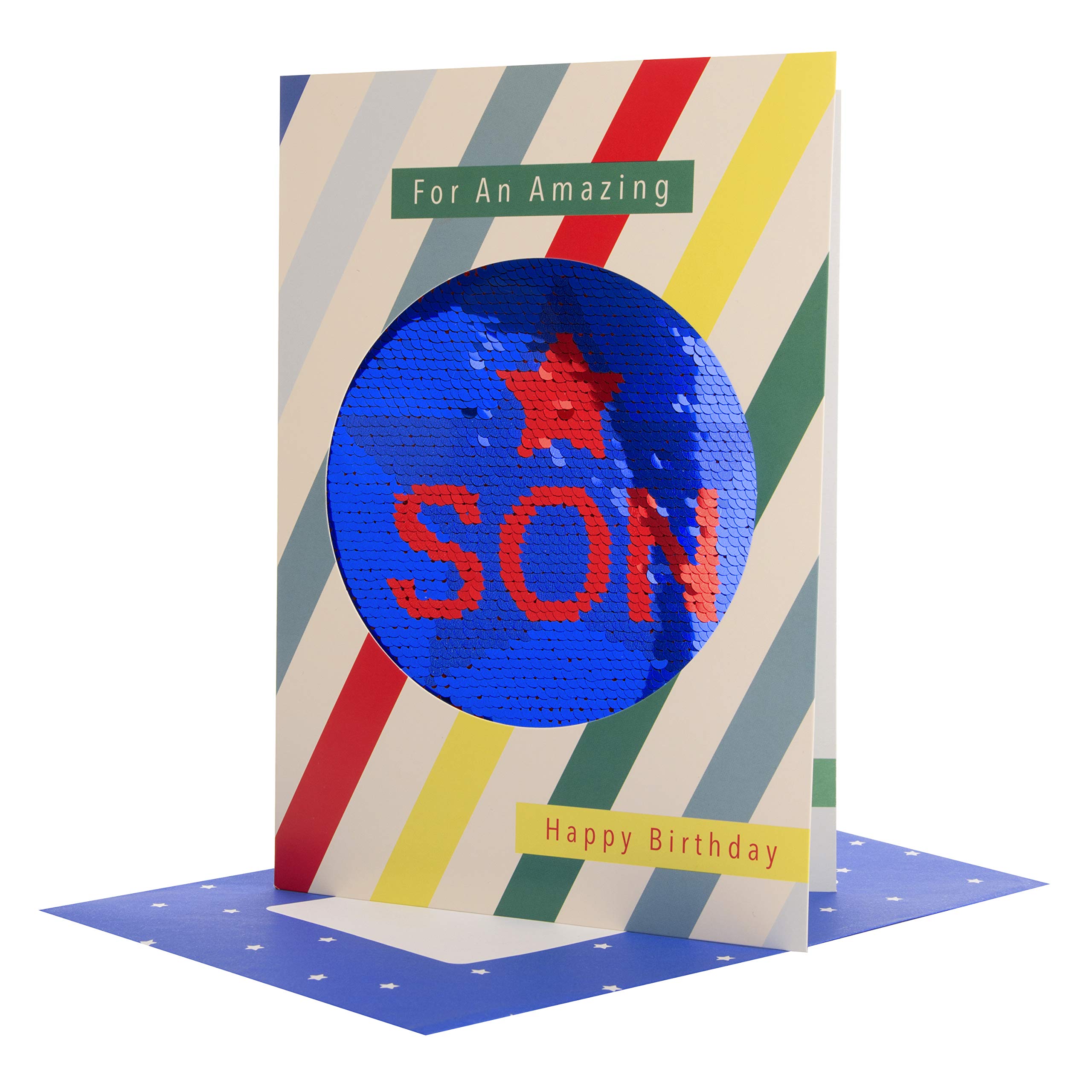 Hallmark Reversible Sequin Son Birthday Card 'Enjoy' - Medium