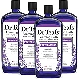 Dr Teal's Foaming Bath with Pure Epsom Salt, Soothe & Sleep with Lavender, 34 fl oz (Pack of 4) (Packaging May Vary)