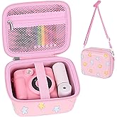 Perfcaze Kids Instant Print Camera Case Compatible with Dylanto/Gofunly/DUDUDRAGON/ESOXOFFORE Kids Camera, Prints Paper Water Color Pen Storage Case Birthday Gift