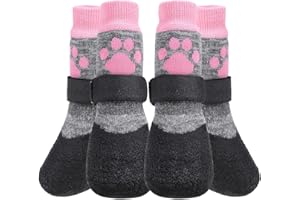 KOOLTAIL Anti Slip Dog Socks for Hot/Cold Pavement to Prevent Licking Paws,Booties for Hardwood Floors,Traction Rain Dog Boots&Paw Protectors Shoes with Grip for Small Medium Large Senior Dogs