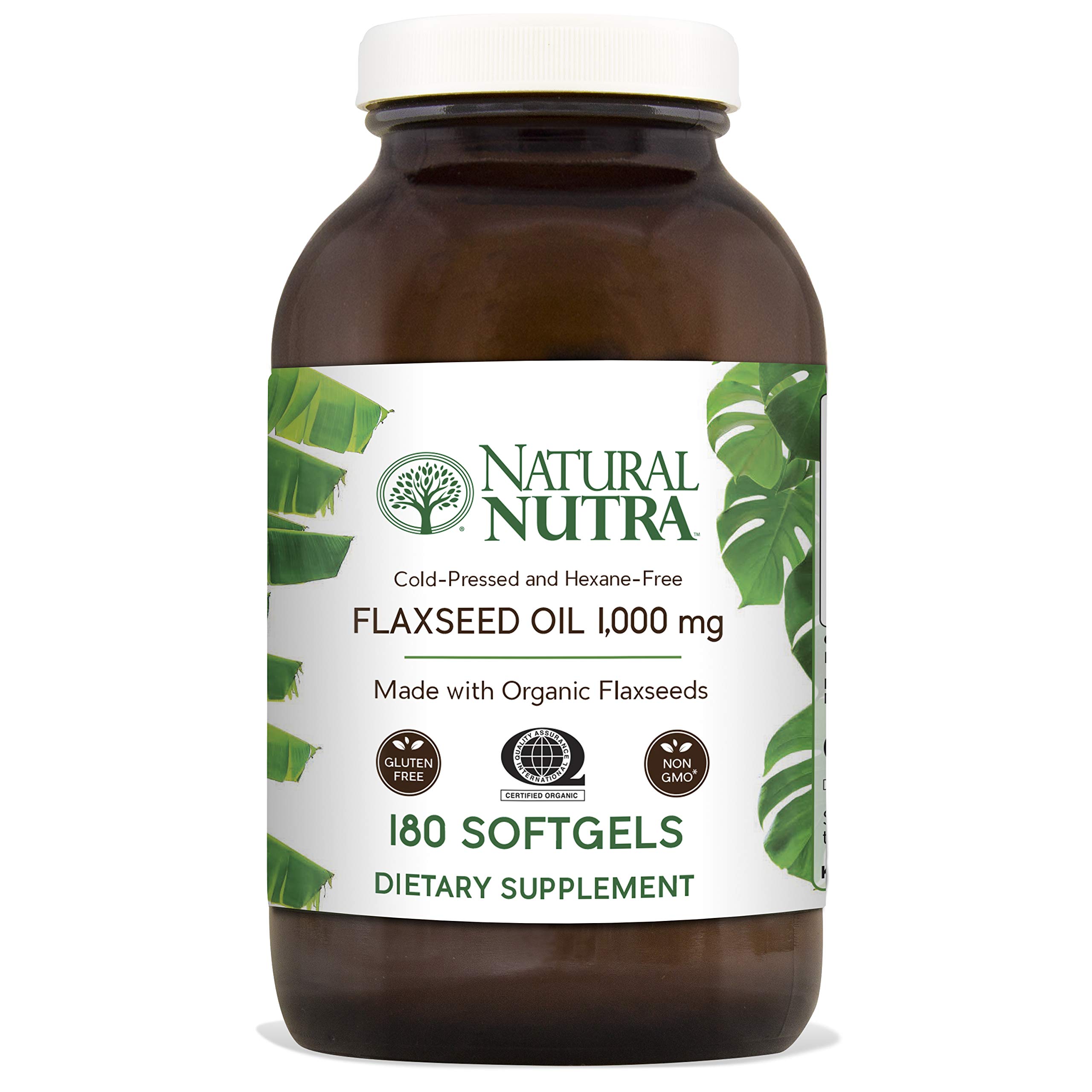 Natural Nutra Organic Flaxseed Oil Softgels, Plant Based Omega 3 6 9