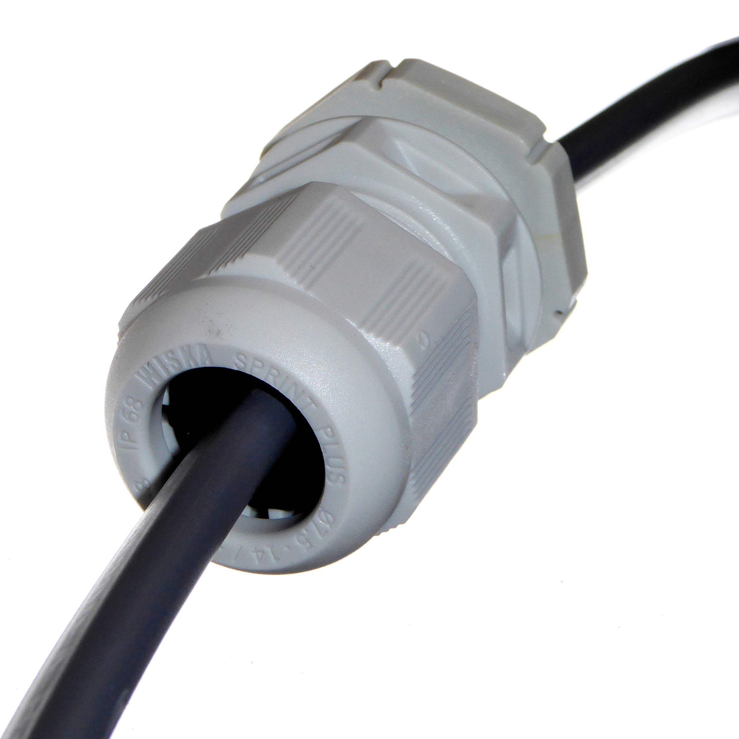 Wiska Waterproof 20mm Cable Gland for 2.5 - 4mm Flat Twin and Earth T&E Cables - TKE/P 20/FFD/2.5-4 10106238