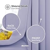Deconovo Light Purple Thermal Blackout Eyelet Curtains 52 x 108 Single Panel view 3
