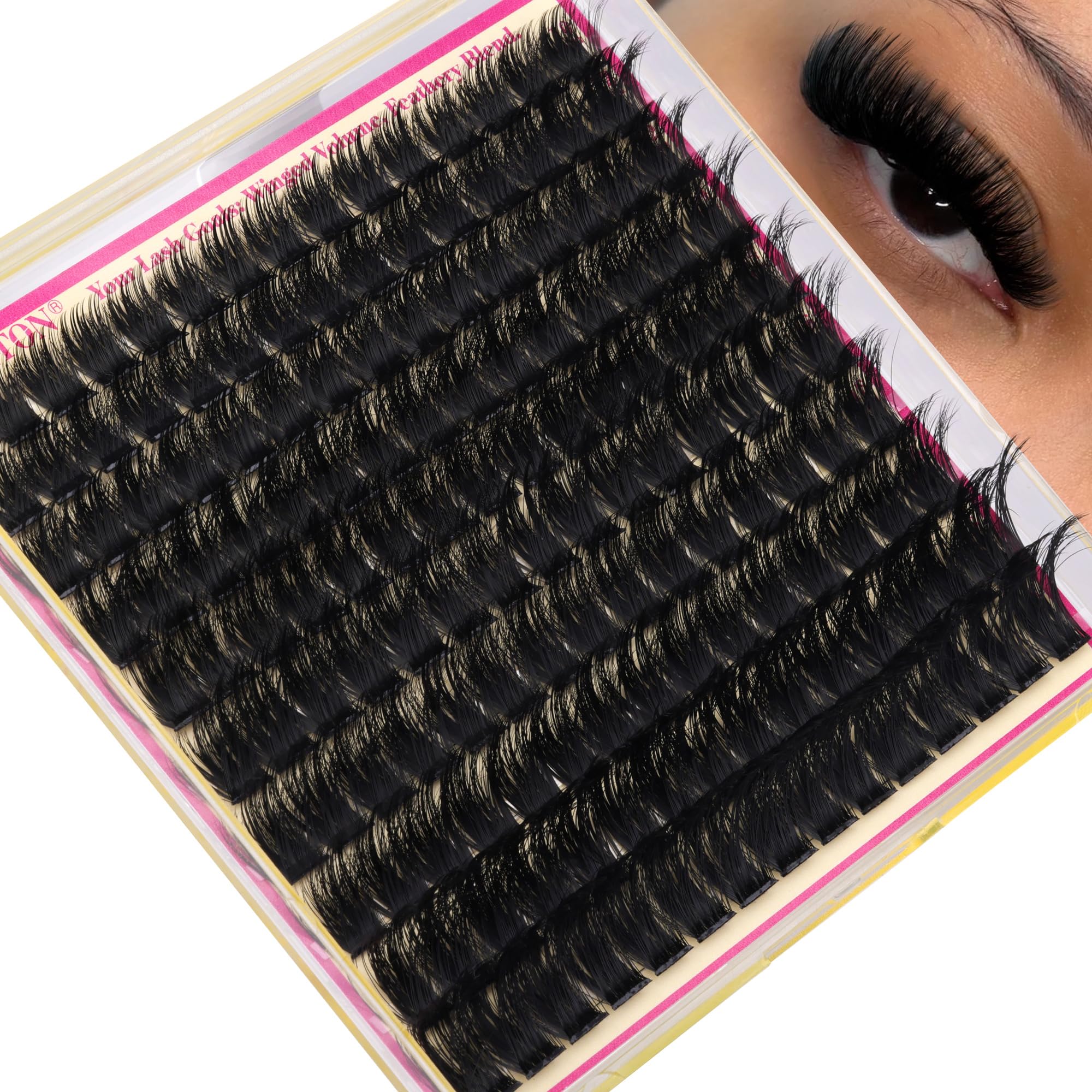 Photo 1 of Wispy Lash Clusters D Curl D Curl 150 PCS Lashes Clusters Natural Cluster Eyelash Extensions by FANXITON