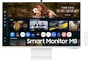 SAMSUNG 32-Inch 4K UHD 60Hz 4ms White Smart Monitor with Smart TV Apps, 4k AI Upscaling, Click to Search, AI Picture Optimize