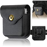 Phone Holster for Samsung Galaxy Z Flip7 Z Flip6 Flip5 Flip4 Flip3, Flip Phone Specific Protective Leather Holster for Motorola RAZR 2025/2024 Case, Cellphone Belt Clip Holster Carrying Pouch(Black)