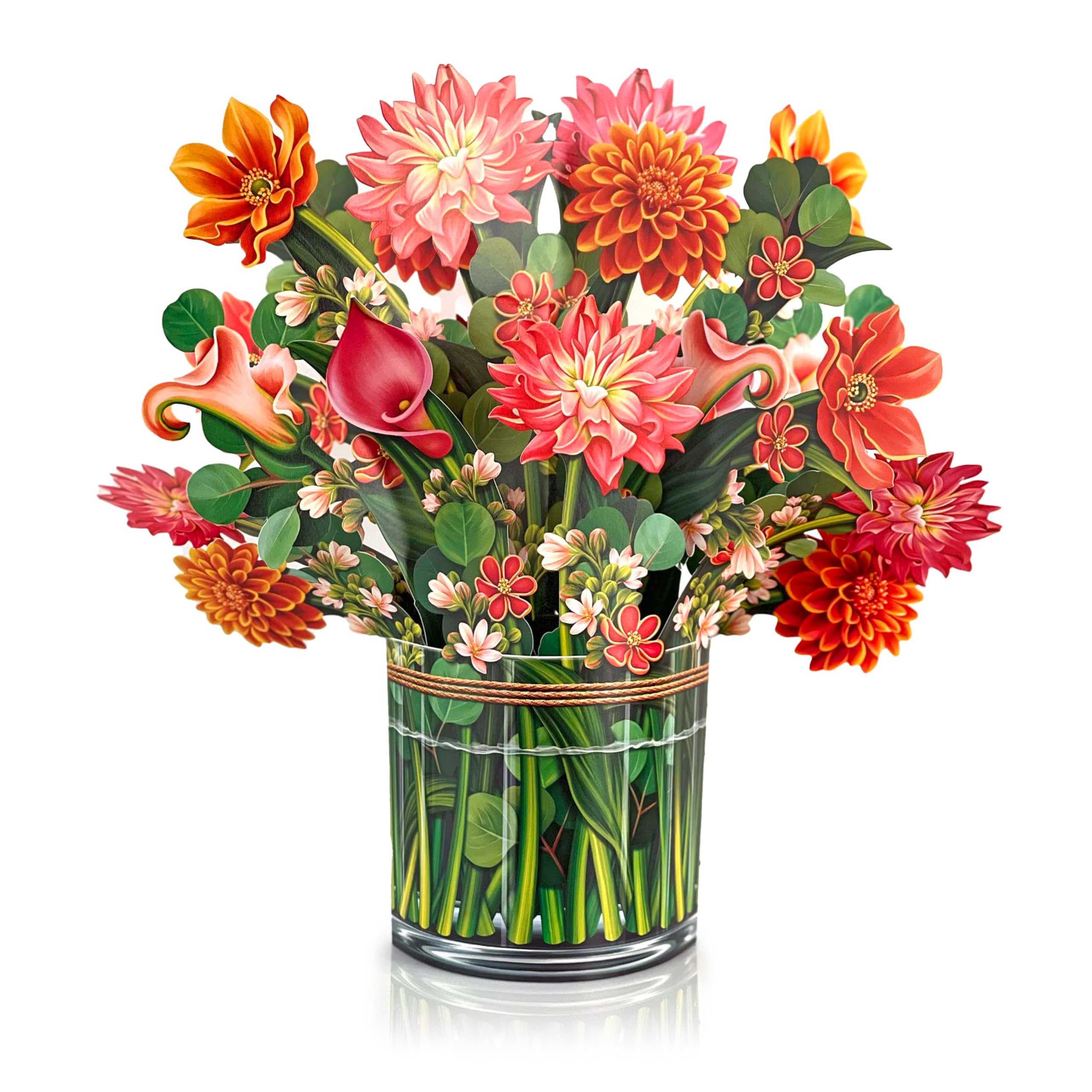 Photo 1 of Freshcut Paper Pop Up Cards, Paper Flower Bouquet 3D Popup Greeting Cards with Note Card & Envelope, Birthday Card, Anniversary Card, Get Well Gifts for Women, 18" Grande Dahlia