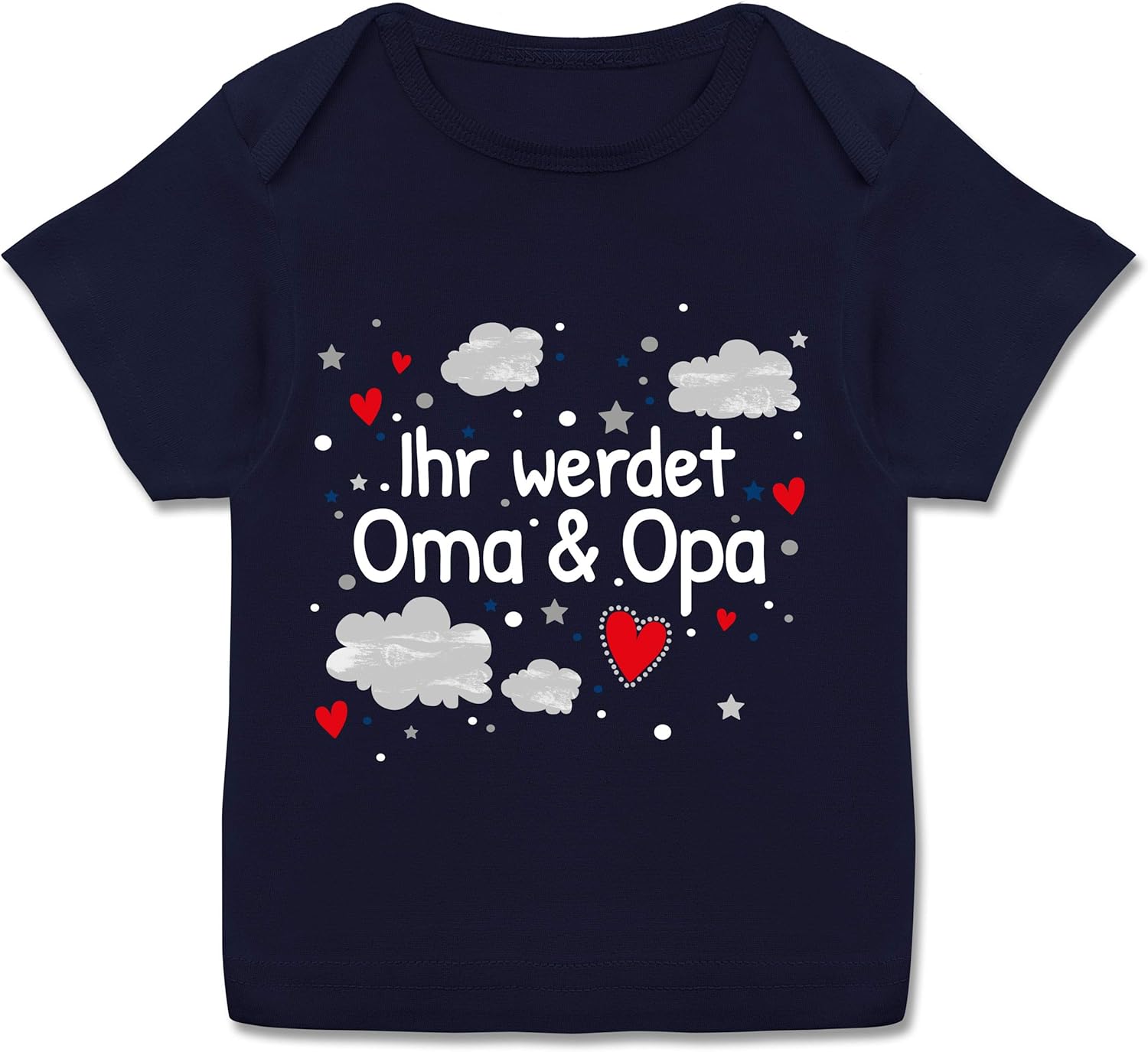 Shirtracer Sprüche Baby Ihr werdet Oma & Opa Wolke weiß Kurzarm