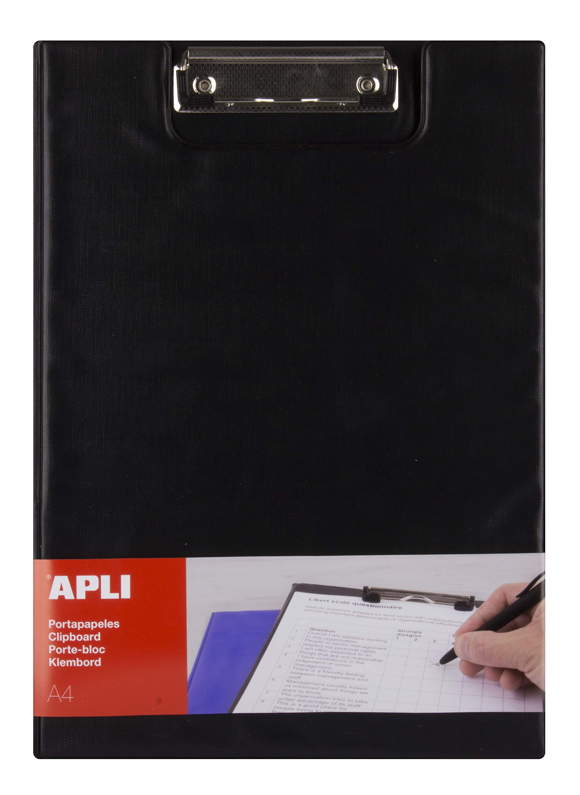 APLI 17204 A4 Black Flap Clipboard