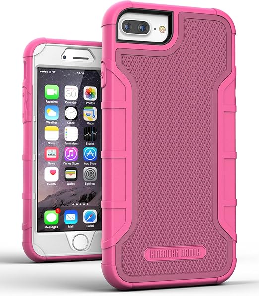 Encased iPhone 8 Plus Tough Case with Built in Screen Protector, American Armor² (Heavy Duty