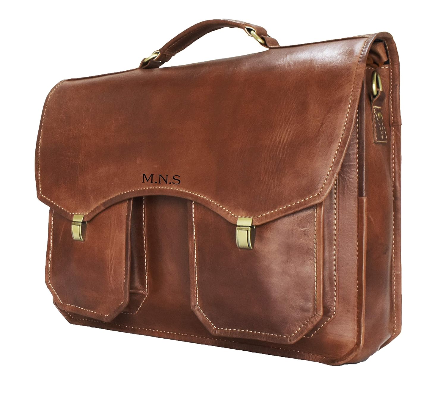 engraved leather briefcase