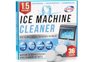 Ice Machine Cleaner Tablets – Ice Maker Cleaner & Descaler for Countertop, Nugget & Commercial Units – Citric Acid–Based – 36