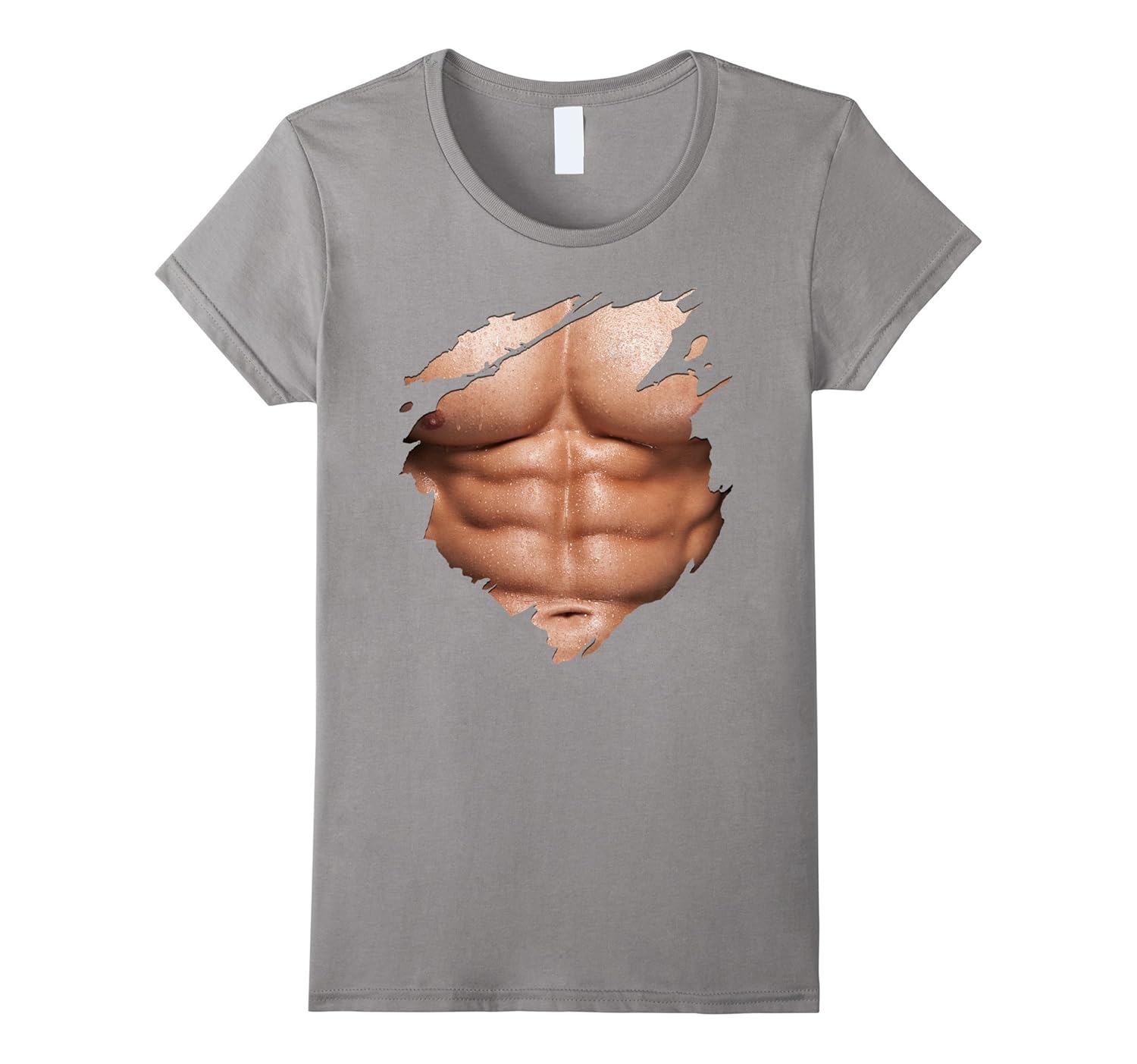 Chest Six Pack Abs Muscles TShirt Torn Shirt BEACH BODY4LVS