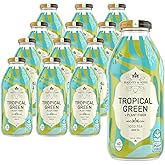 Harney & Sons Tropical Green plus Plant Fiber Iced Tea, Real Brewed Tea, 8g Sunfiber® Prebiotic Fiber, 20mg Magnesium, 16oz Glass Bottles (Pack of 12)