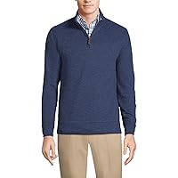 Lands' End Men's Long Sleeve Fine Gauge Cotton Quarter Zip Sweater