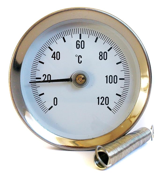 Clip ON Pipe Thermometer Temperature Gauge with Spring 0/120 C External