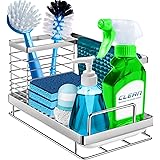 ODesign Sponge Holder for Sink, Large Kitchen Sink Caddy Organizer Dish Rags Brush Scrubber Soap Dispenser Bottle Holder Coun