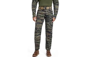 TWCHAS Men’s Tactical Pants, 8 Pockets, Double-Layered Knees, CVC Twill Combat Cargo Pants for Work Hiking Performance