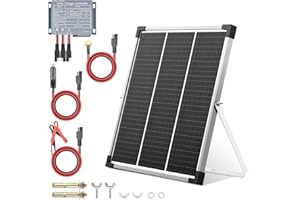 VOLT HERO 20W Solar Panel Kit, 12V Solar Battery Trickle Charger & Maintainer with Adjustable Mount Bracket, Upgraded Solar Charge Controller, IP65 Waterproof for Motorcycle Boat RV Trailer Car ATV…
