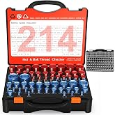 Manalete 214-Piece Nut and Bolt Thread Checker Kit | 37 SAE (Blue) + 33 Metric (Red) Thread Gauges + 144 Drill Bit Gauge, Bolt Size Finder for Mechanics DIY &amp; Tight Spaces