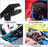 LJHOME Insulated Male and Female Spade Wire Terminal Kit 150 pcs Red Blue Yellow view 6