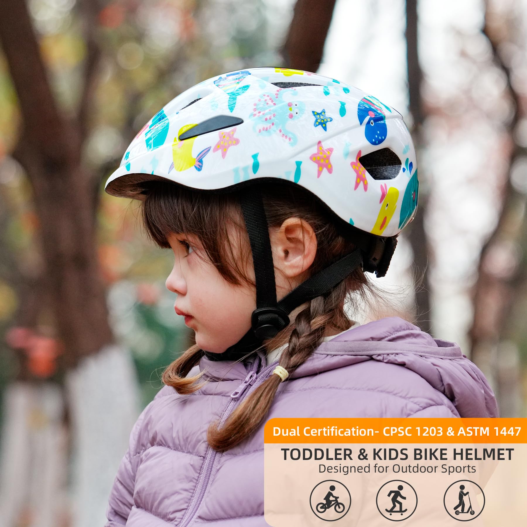 Bike Helmet Toddlers Kids 1-8 Year Old - Bicycle Skate Board Helmets Small Toddler Girls Boys 3-5 2-4 6-7 5-8 Years