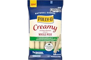 Polly-O Creamy String Cheese Mozzarella Cheese Snacks with Whole Milk (12 ct Sticks)