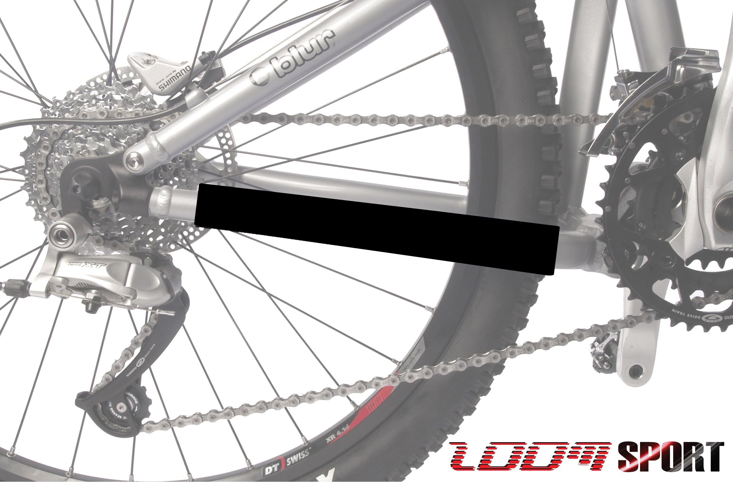 Mountain Bike Chain Protector Frame Guard, Satin Black - Zoom Sport