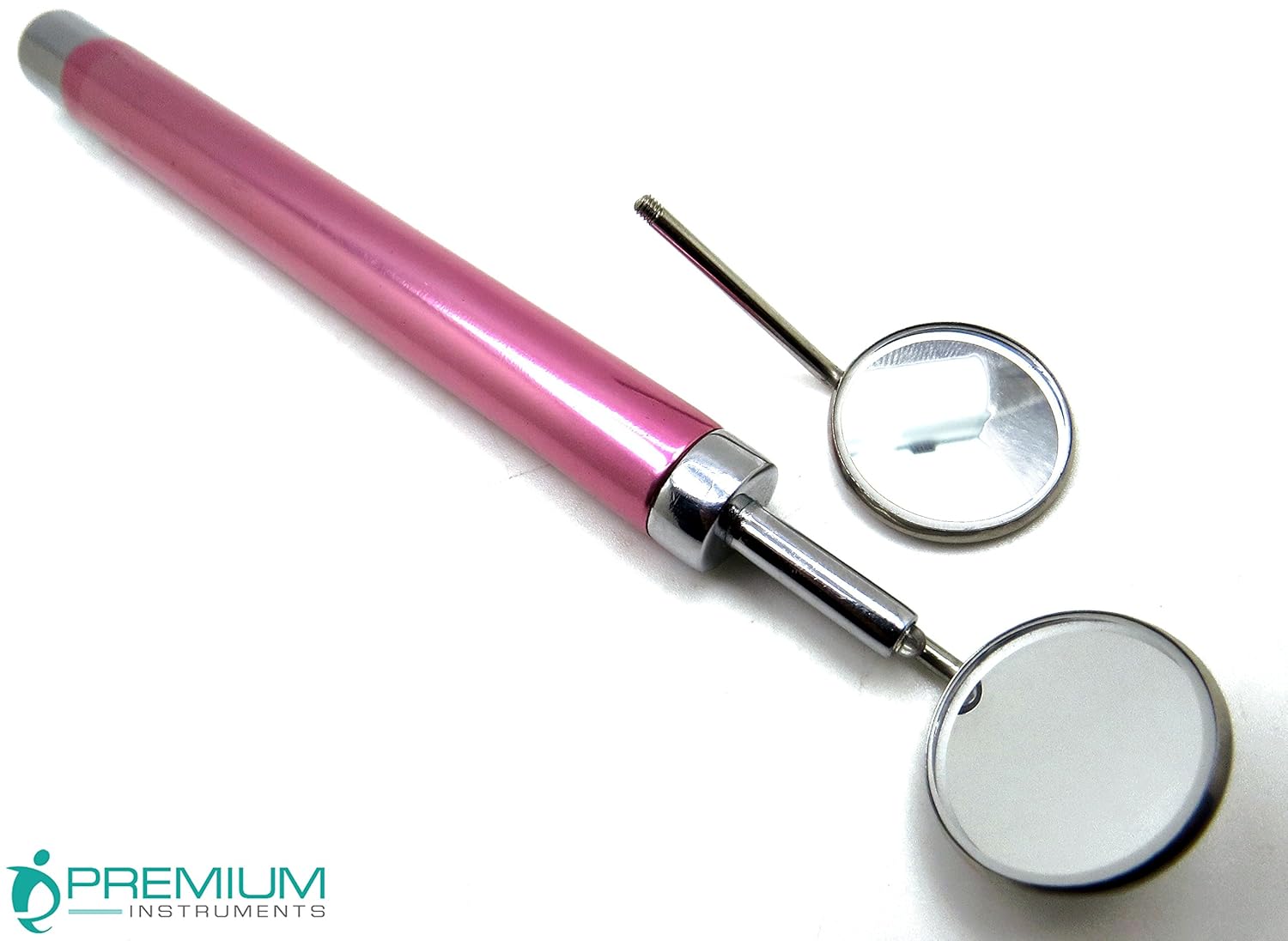 Dental Mirror Pink Handle with Bright Light Removable